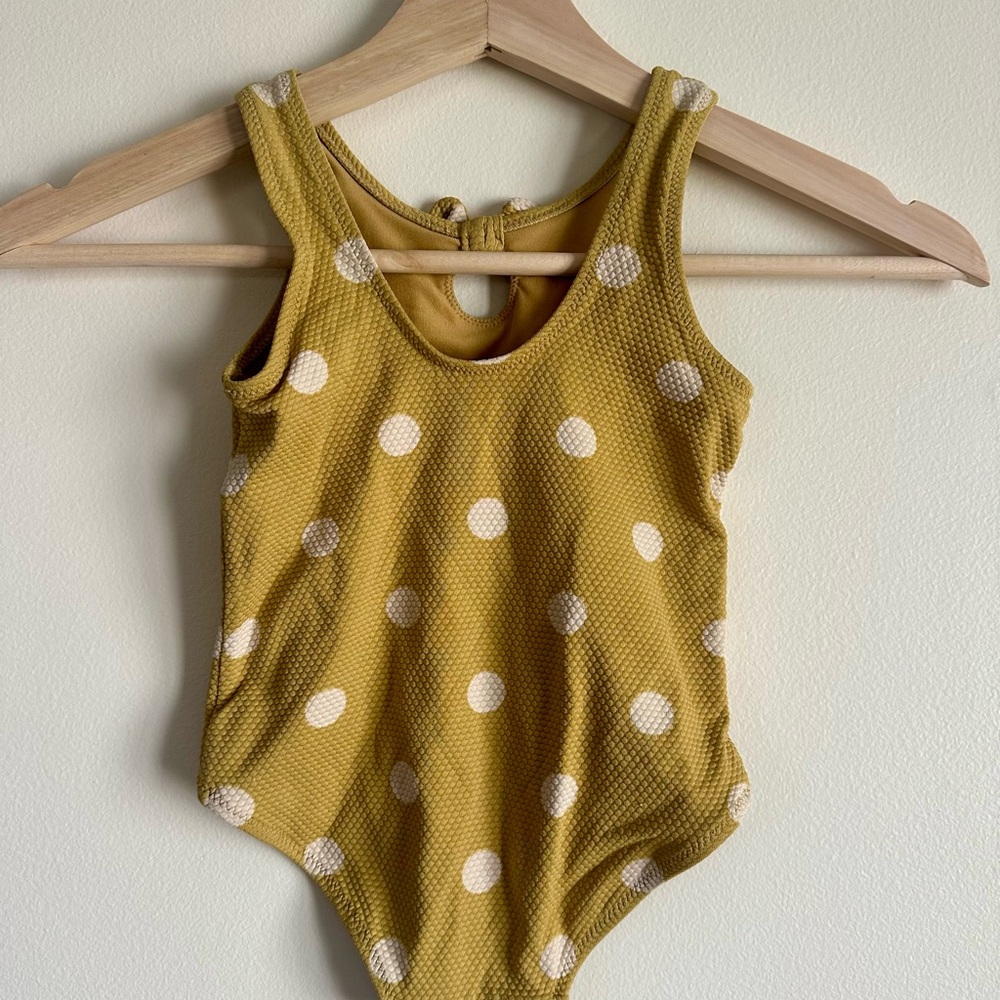 H&M Mustard Polka Dot Toddler One-Piece Swimsuit | 3–4T